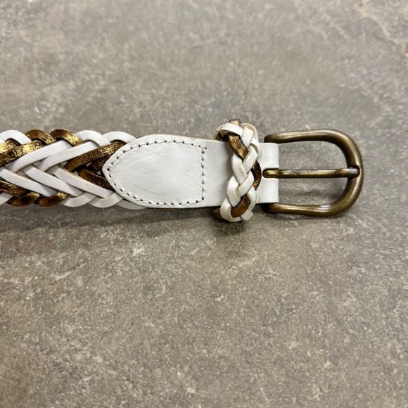 Vintage Bronze & Cream Braided Leather Belt by Echo - Picture 2 of 3